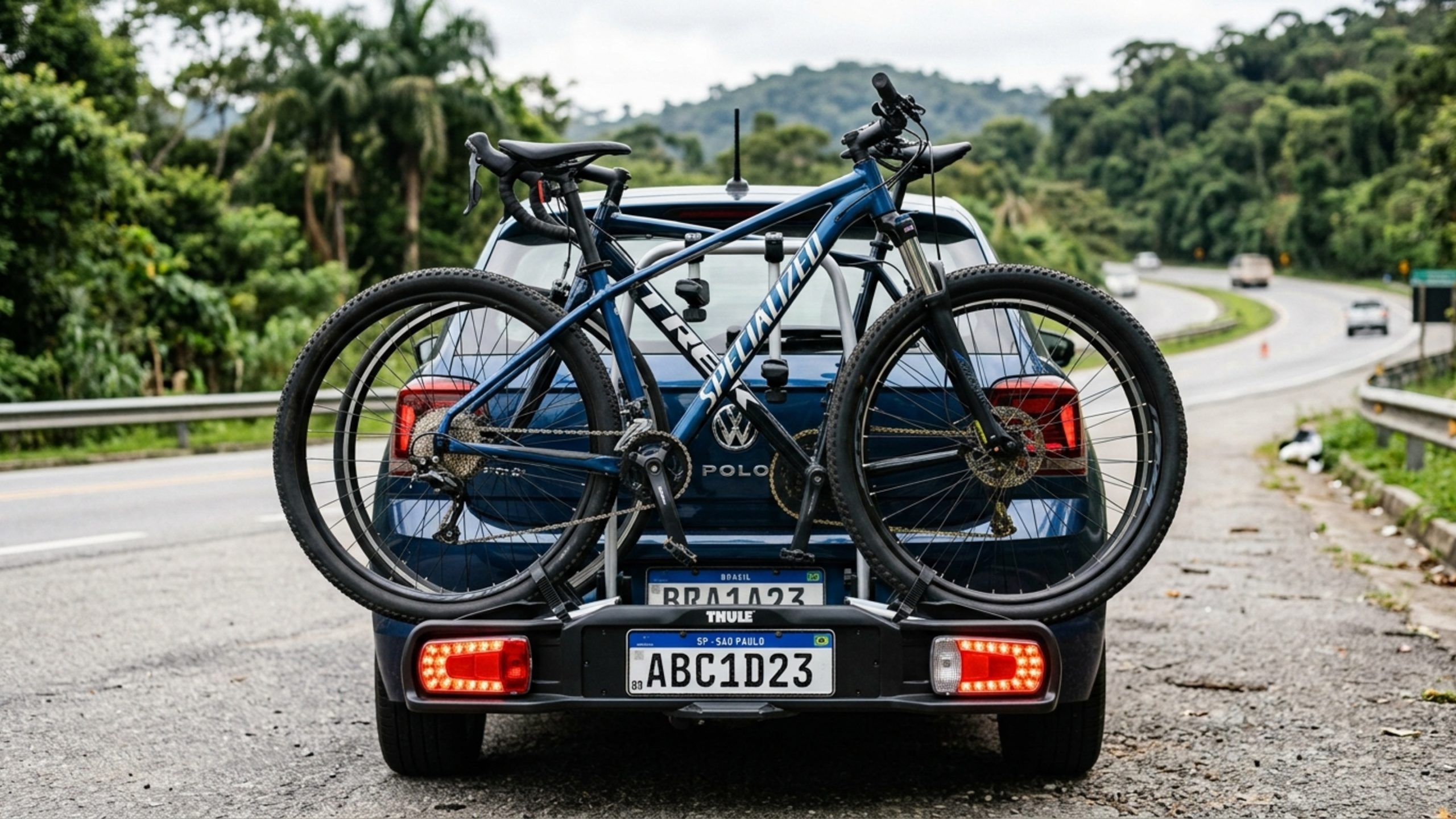 Quem leva bicicleta ou carga no carro precisa conhecer a regra da segunda placa traseira