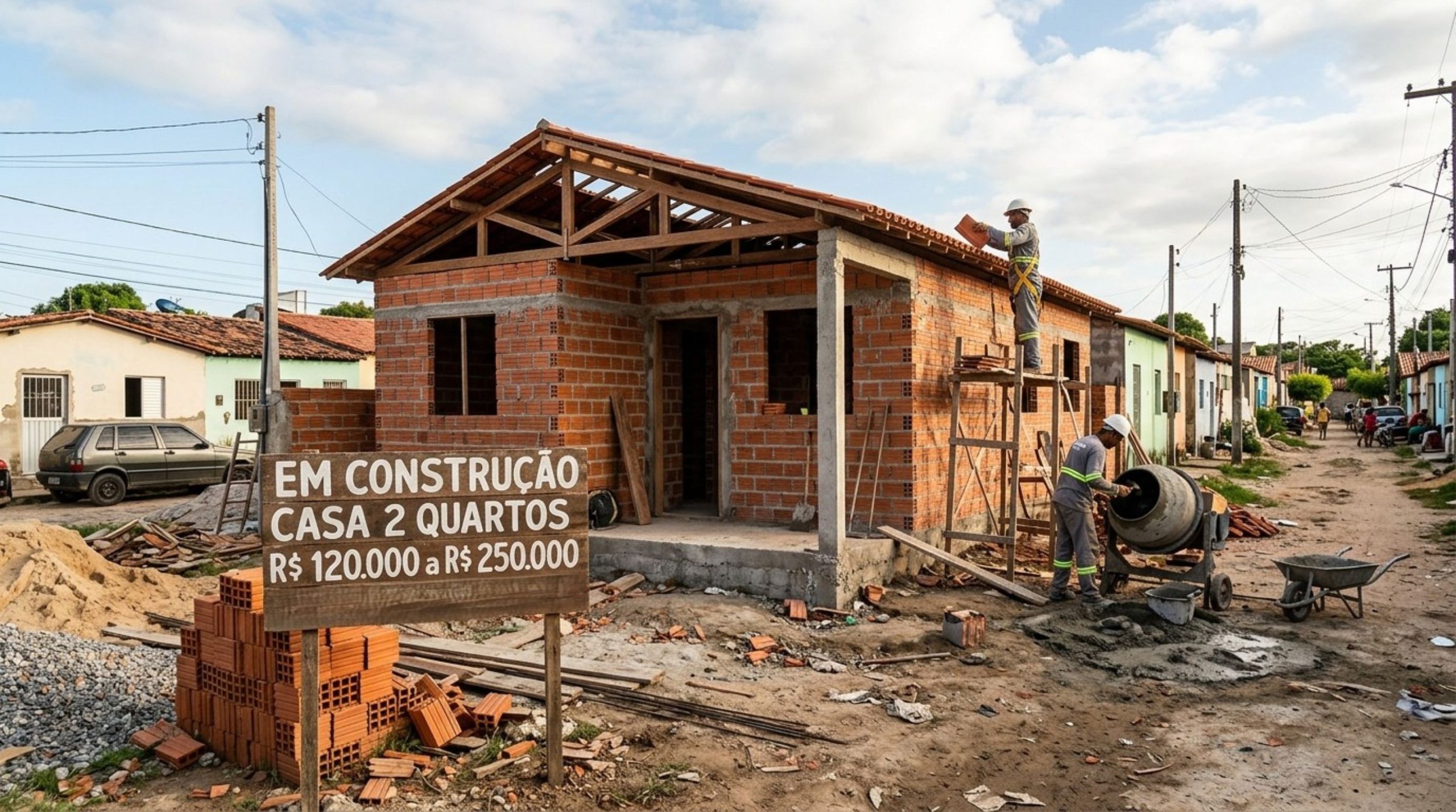 Quanto custa construir uma casa com 2 quartos em 2026?