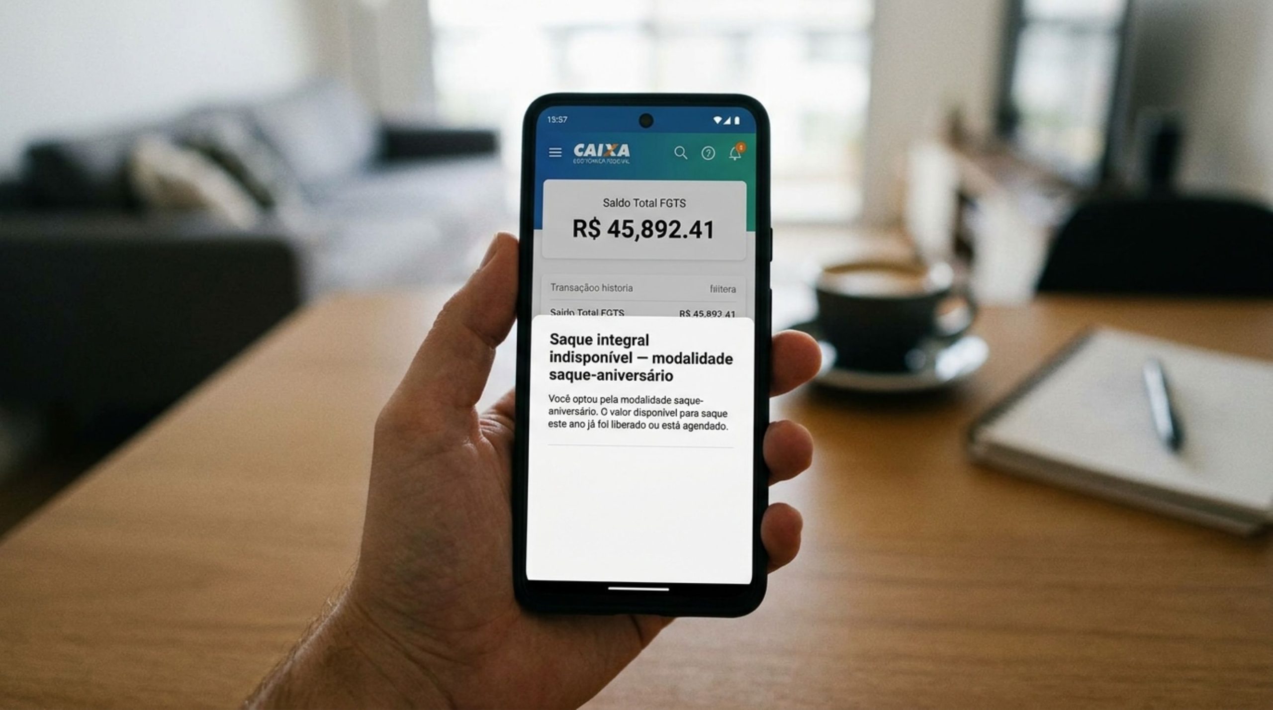 Homem foi mandado embora depois de nove anos na mesma empresa, achando que poderia sacar todo o FGTS, mas uma escolha feita no aplicativo anos antes mudou o destino do dinheiro