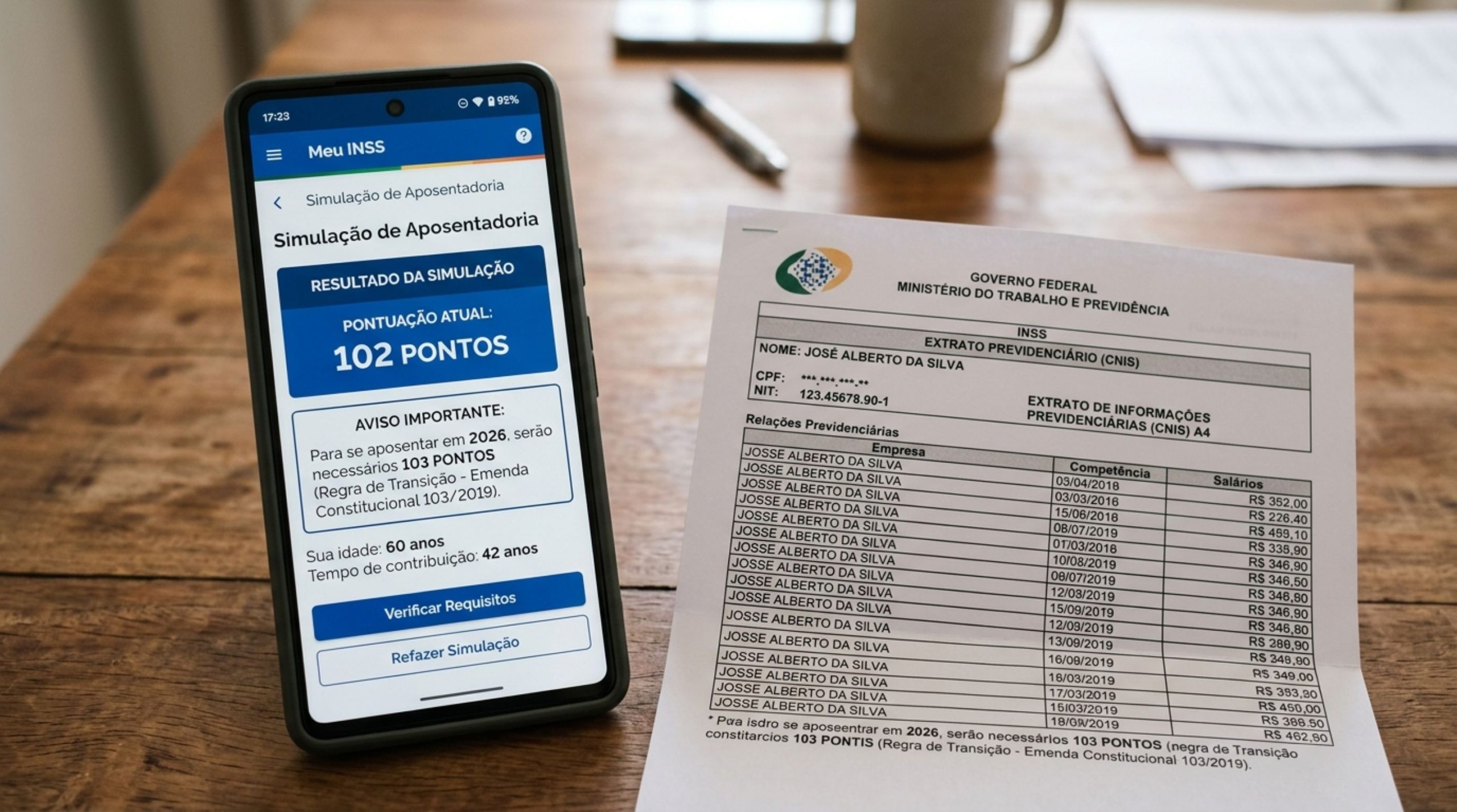 Homem chega aos 102 pontos e pede aposentadoria, mas descobre novas regras que não permitiram sua aposentadoria em 2026
