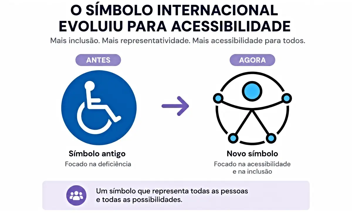 Lei oficializa novo símbolo de acessibilidade e amplia regras de identificação. (Foto: Ilustrativa)