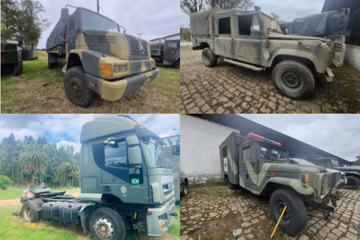 Leilão do Exército oferece caminhões e veículos militares com lances iniciais a partir de R$ 6 mil
