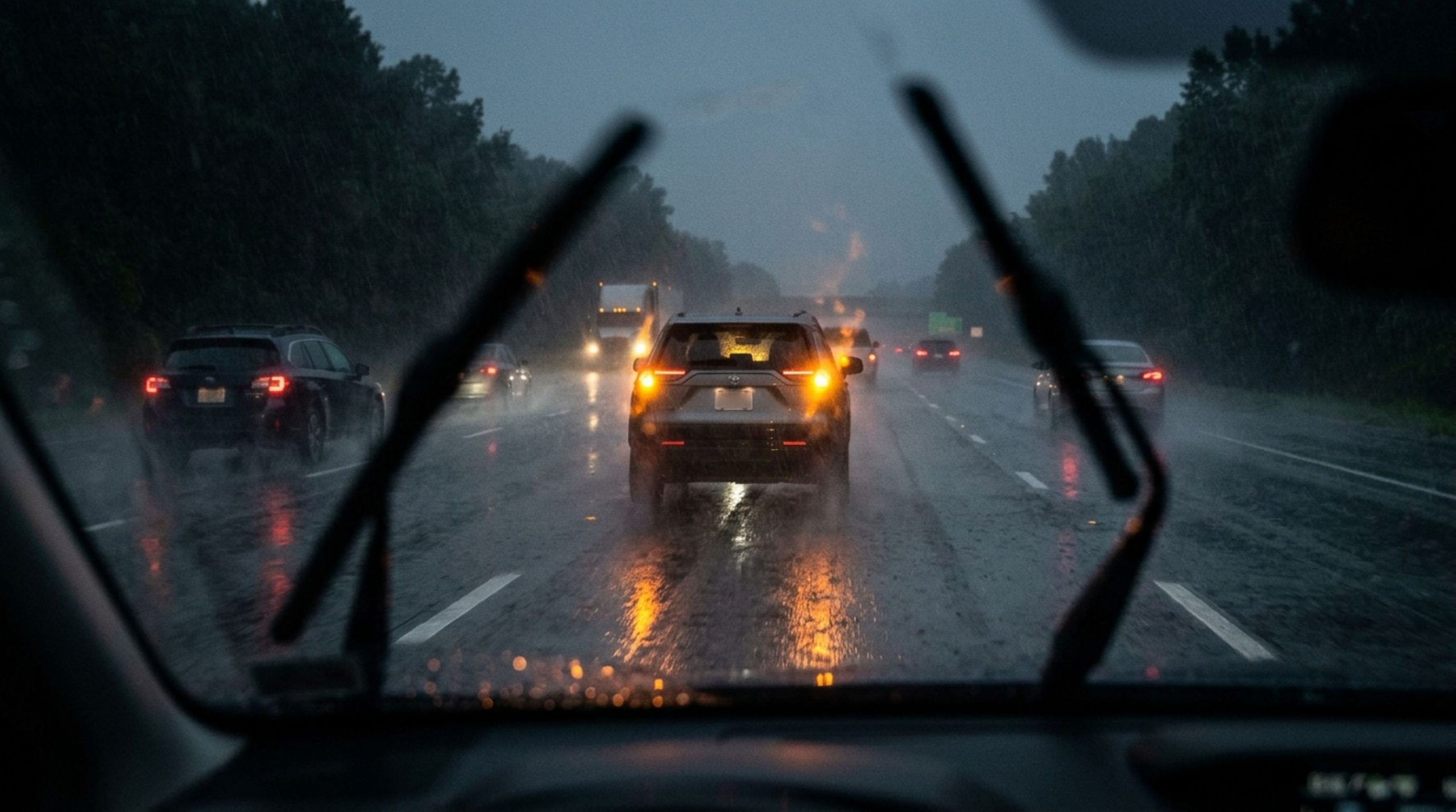 Motorista pode ser multado por ligar o pisca-alerta durante chuva forte e descobre que o recurso é reservado a imobilizações e emergências
