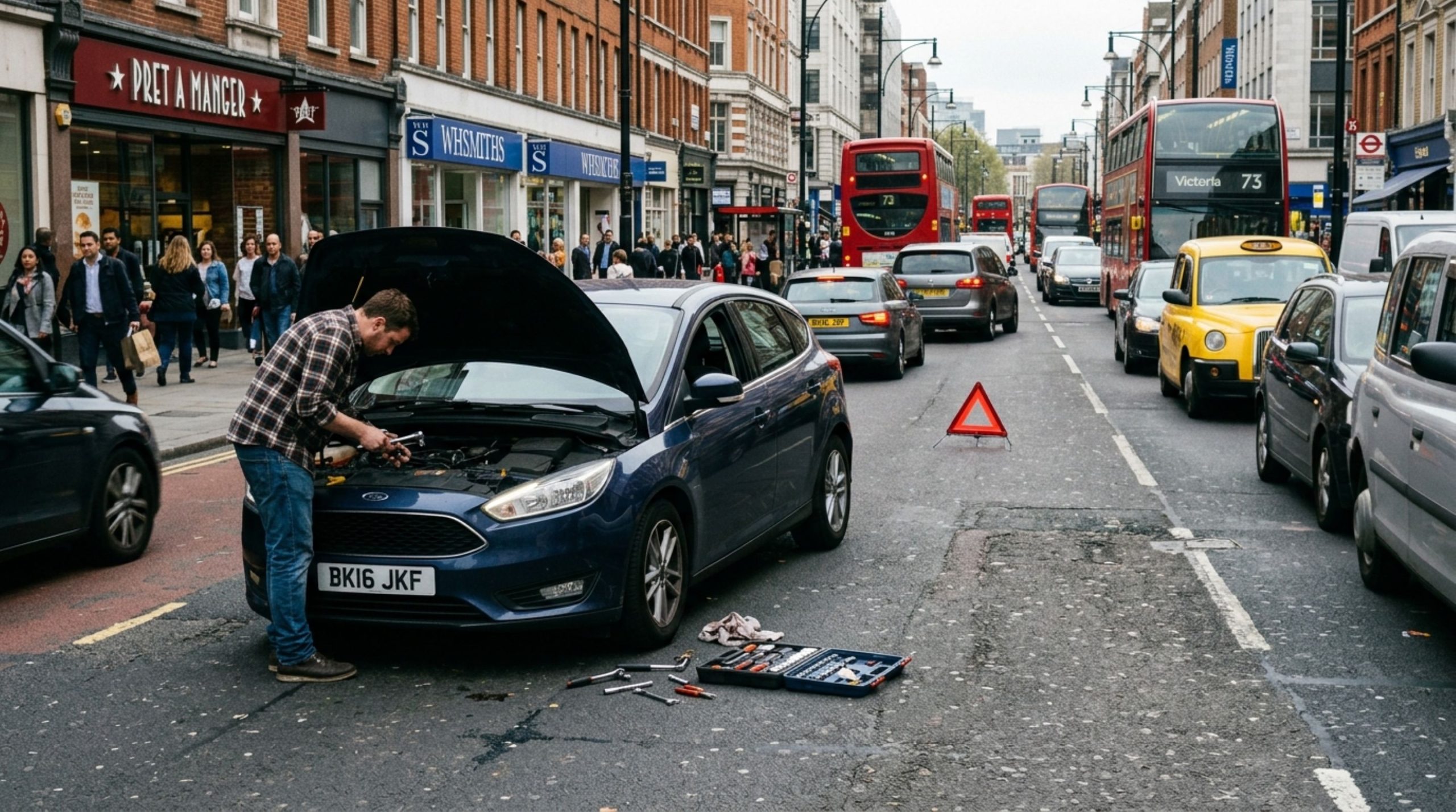 Motorista pode ser multado por consertar o carro no meio da rua e descobre que o reparo só é permitido quando a remoção é impossível
