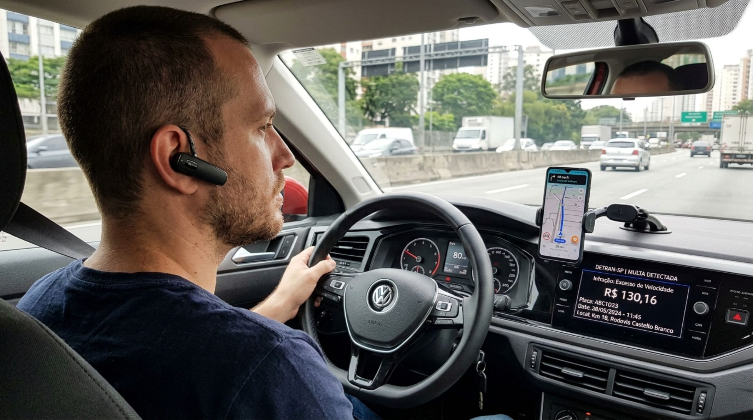 Motorista usa fone Bluetooth em um ouvido para ouvir o GPS, recebe multa e diz que continuava escutando os sons da rua