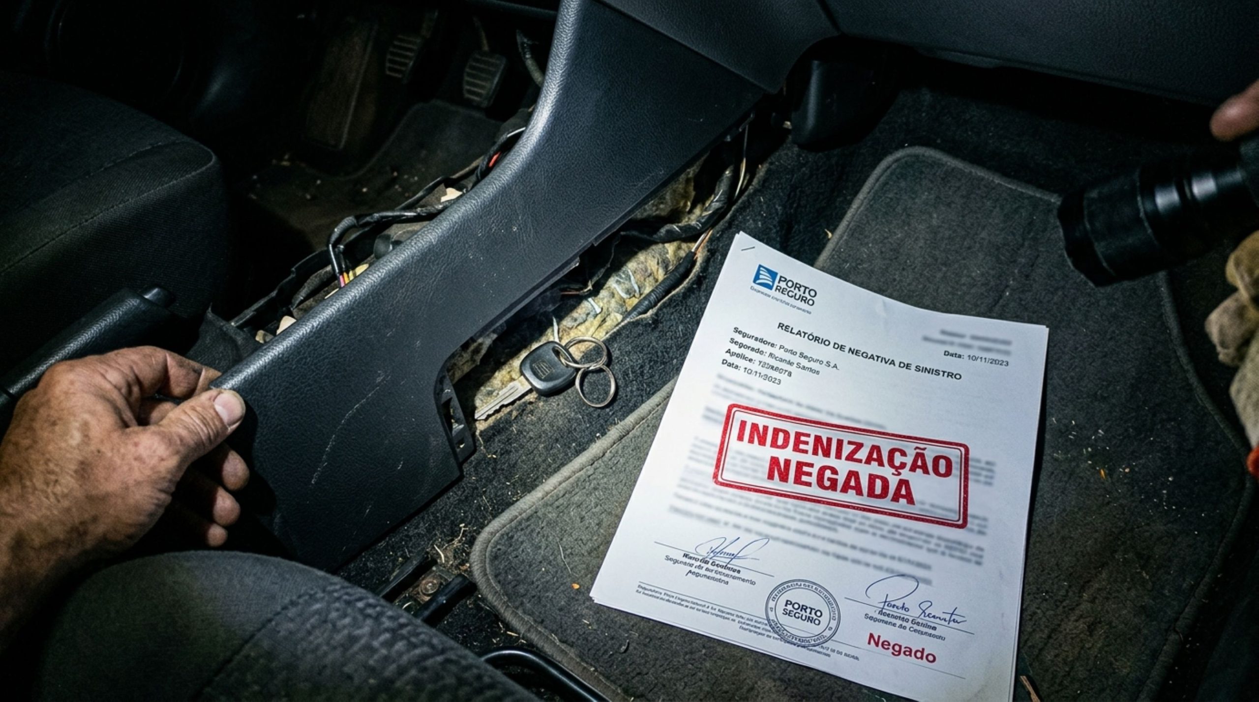 Proprietário deixa a chave reserva escondida dentro do carro, veículo é furtado e seguradora nega a indenização por falta de cautela, enquanto ele afirma que o esconderijo não era visível