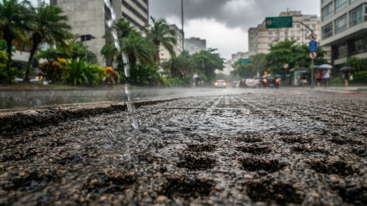 Engenheiro brasileiro cria concreto permeável capaz de absorver 3 mil litros de água por minuto para evitar enchentes urbanas