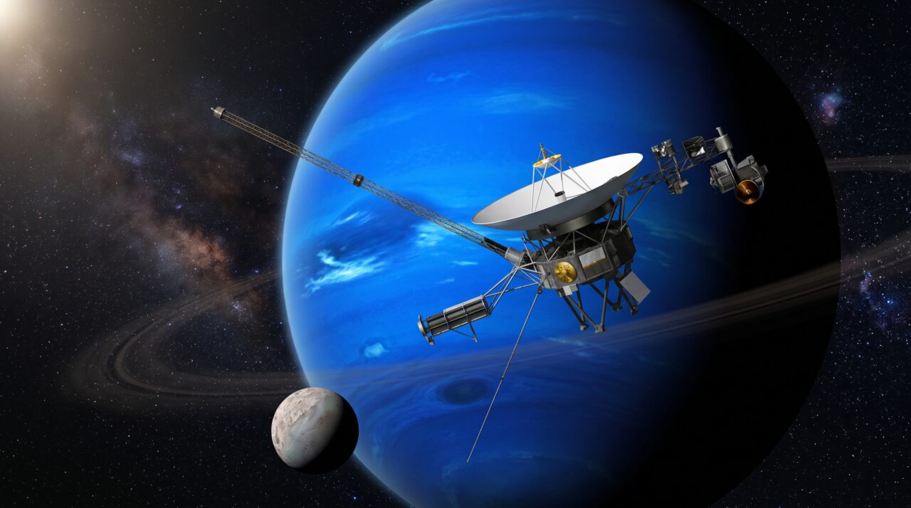 Após doze anos e mais de sete bilhões de quilômetros, a Voyager 2 chegou a Netuno a uma distância de apenas 100 quilômetros do ponto visado, uma margem que a NASA compara a acertar uma tacada de golfe de 3.630 quilômetros de extensão