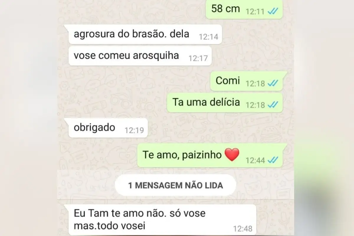 Mensagens enviadas quando pai já estava doente