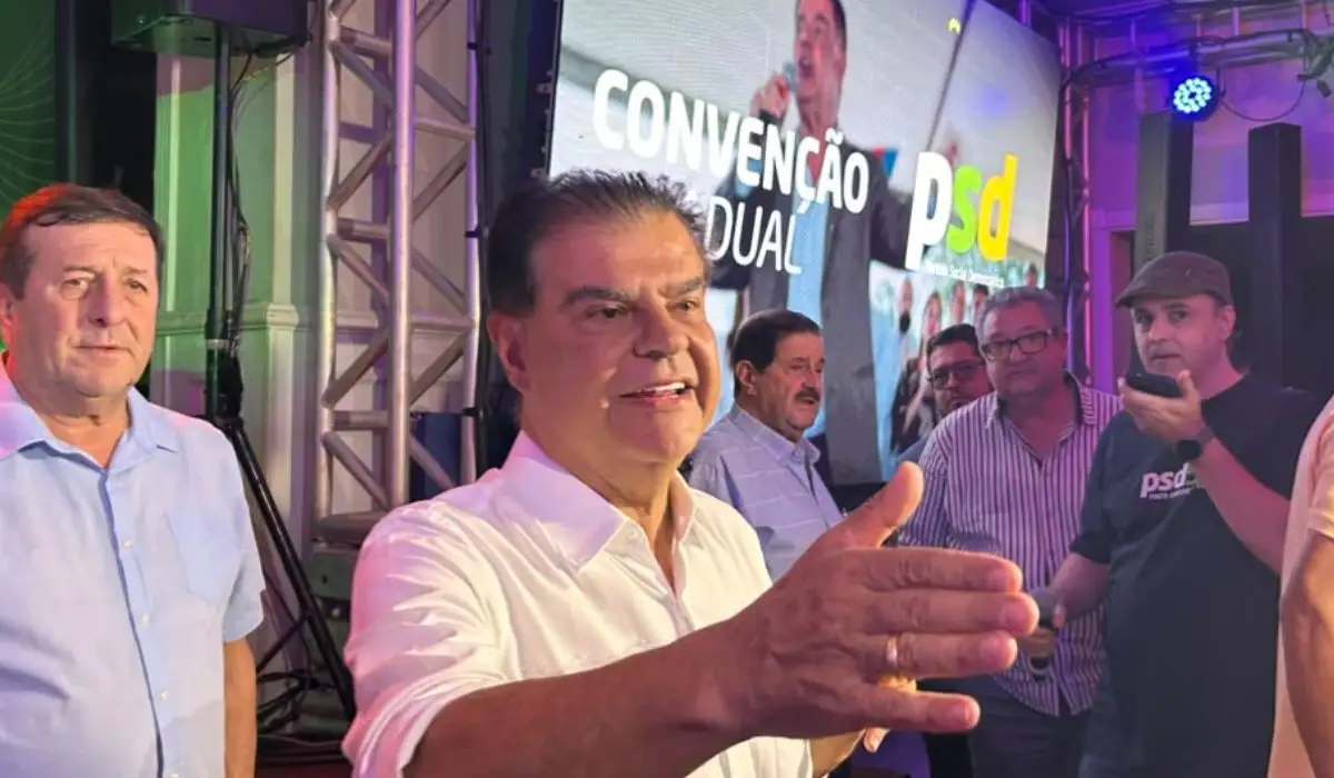 Nelsinho Trad em convenção do PSD no dia 1º de agosto