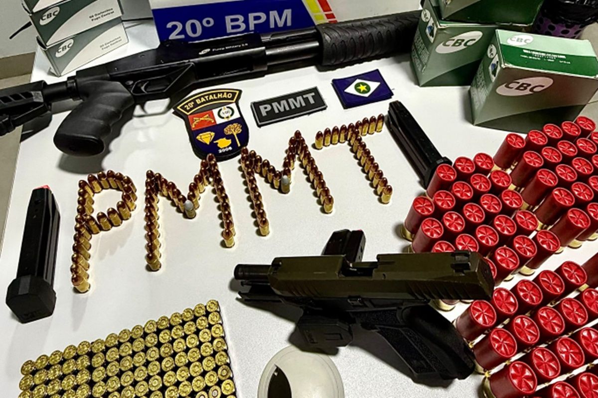 PM apreende arma e 333 munições após denúncia de ameaça