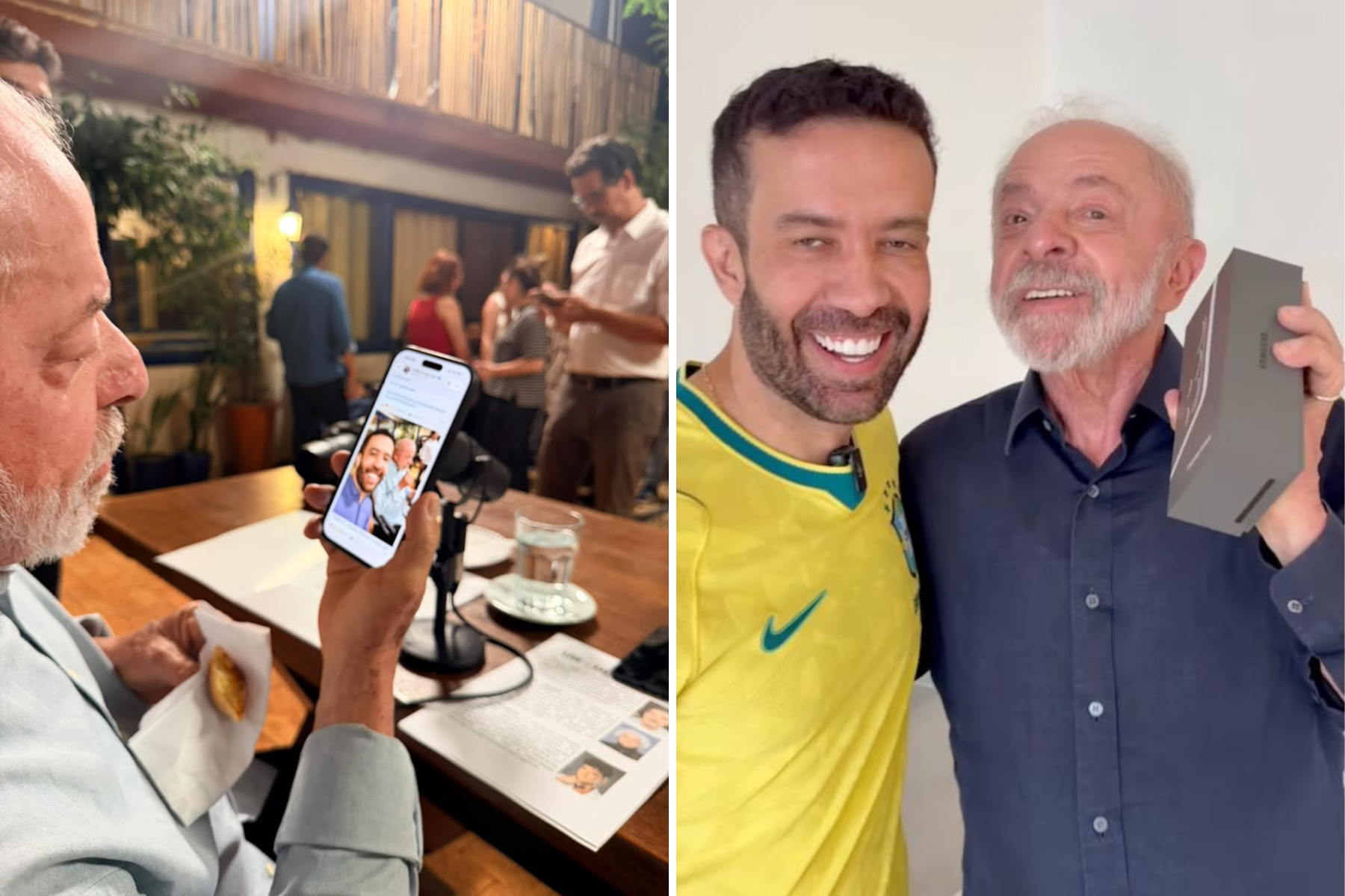 Lula usa ‘celular errado’ em live com Janones